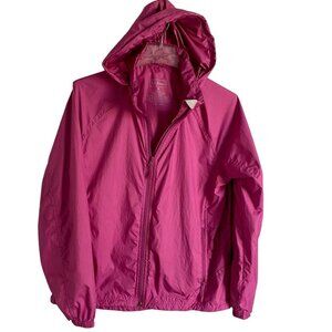 L.L Bean Full Zip Windbreaker Jacket with Hideaway Hood Women's Size Medium